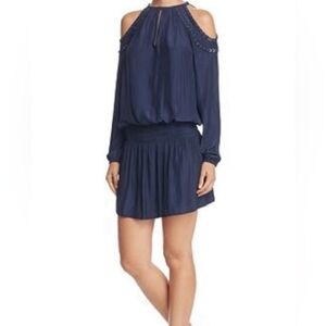 Ramy Brook Cold Shoulder Dress Navy Blue